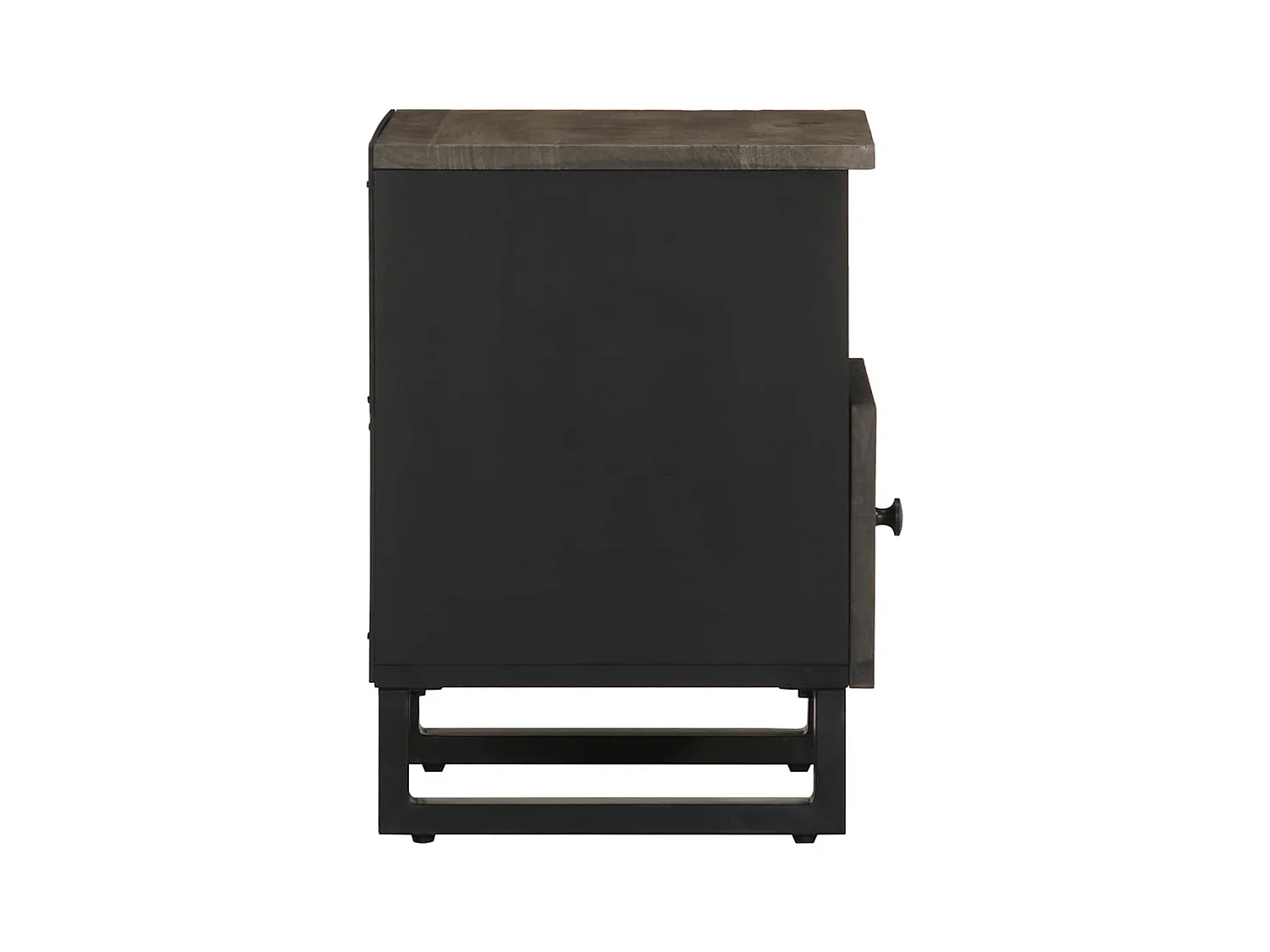 Mesita de noche | Mesilla de noche de madera maciza de mango negra 40x33x46 cm