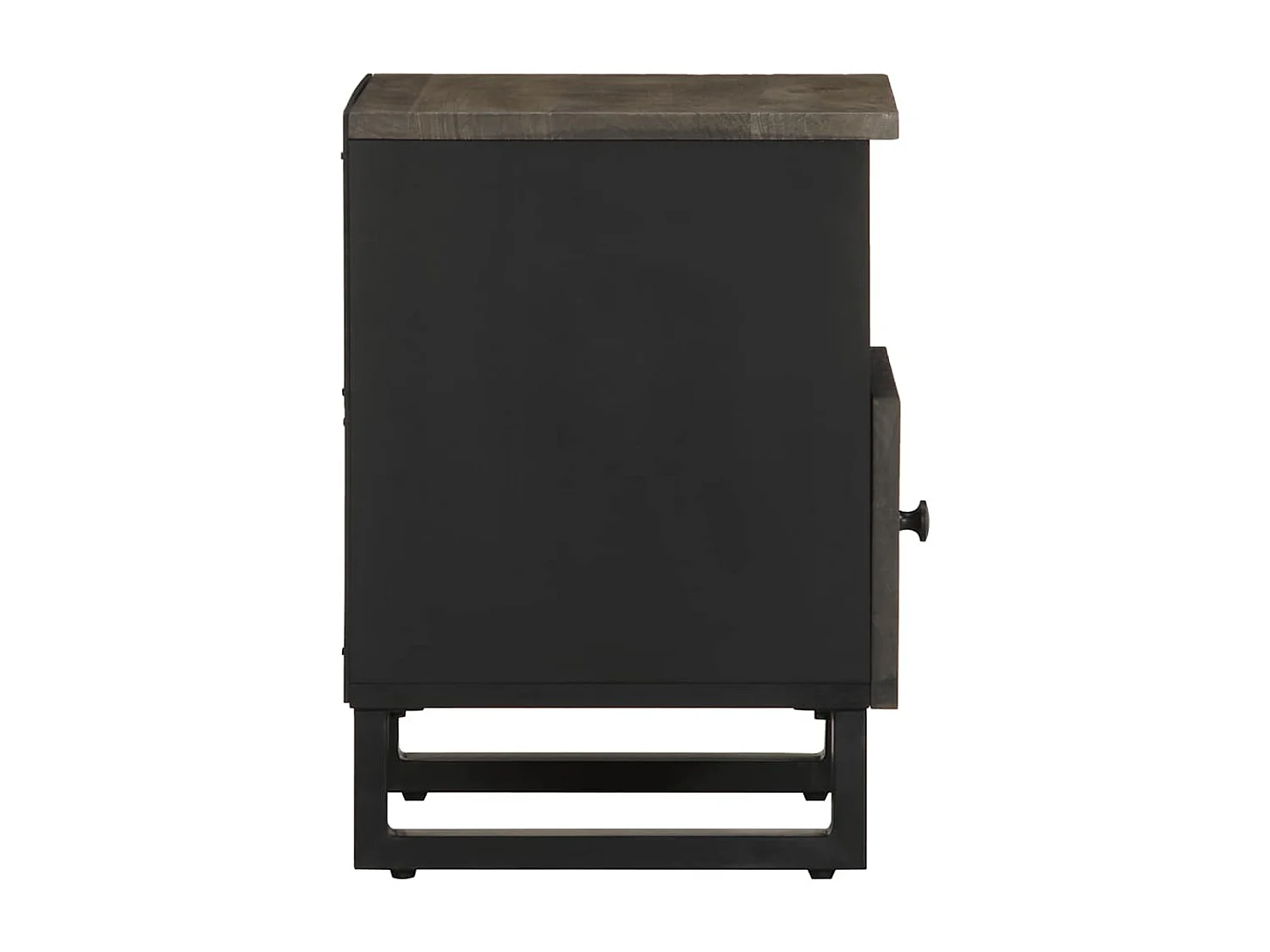 Nachttisch-Beistelltisch Schwarz 40x33x46 cm Massivholz Mango SHL17552