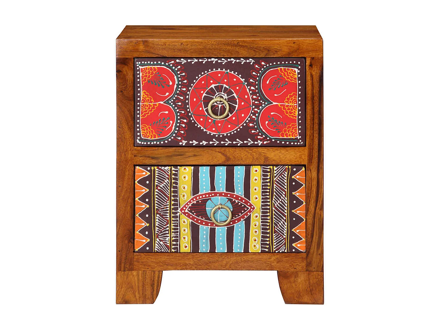 Nachttisch-Beistelltisch-Nachttischkommode 2 Stk. 35x35x45 cm Massivholz Akazie SHL13094