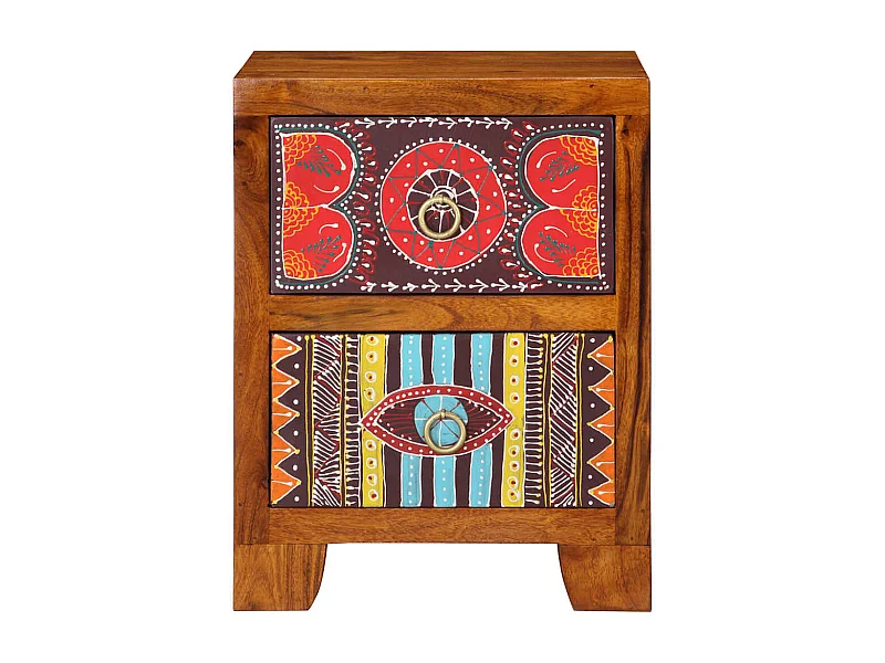 Mesa de Cabeceira 2 peças 35x35x45 cm acácia de madeira maciça