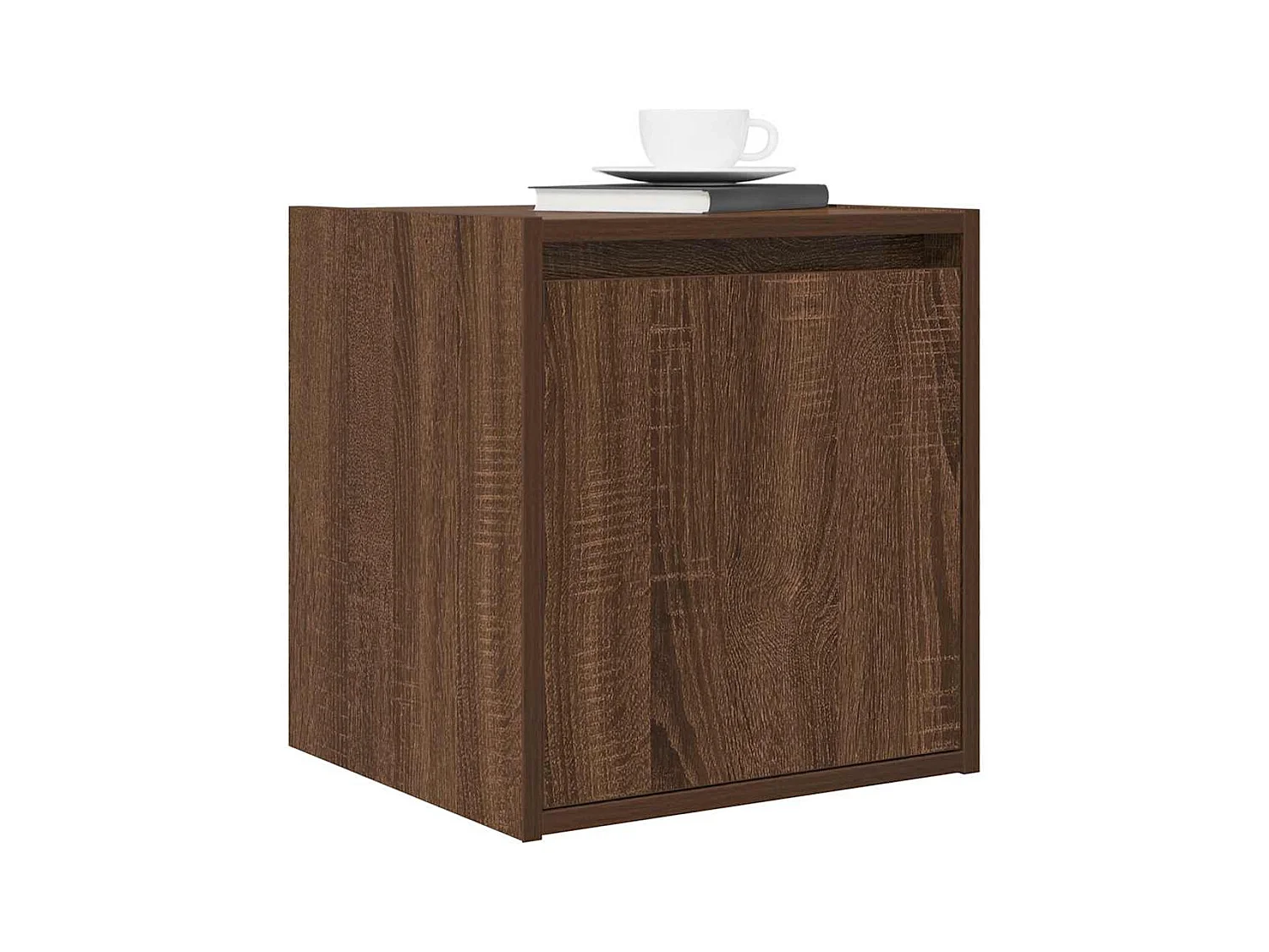 Mesilla de noche | Mesita de noche de pared roble marrón 38x34x40 cm