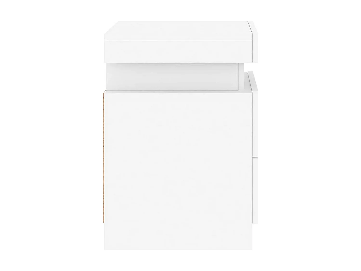 Nachttisch-Beistelltisch mit LED-Leuchten Weiß 35x39x55 cm SHL62549