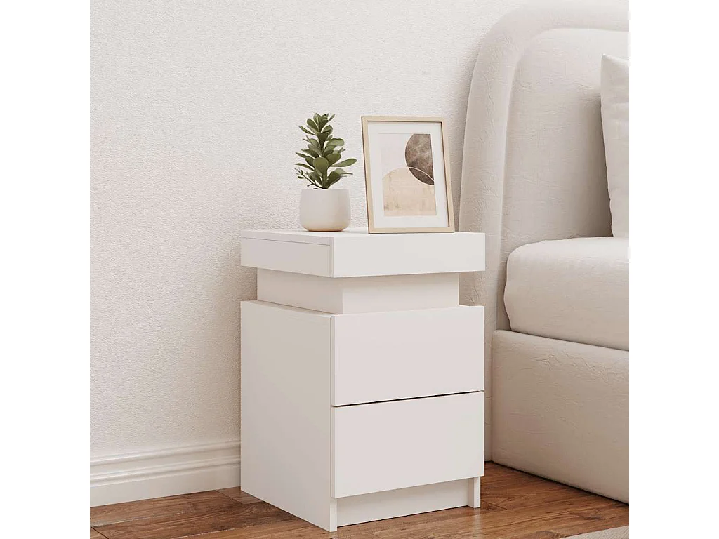 Table de chevet Étroite avec Éclairage LED blanc 35x39x55 cm