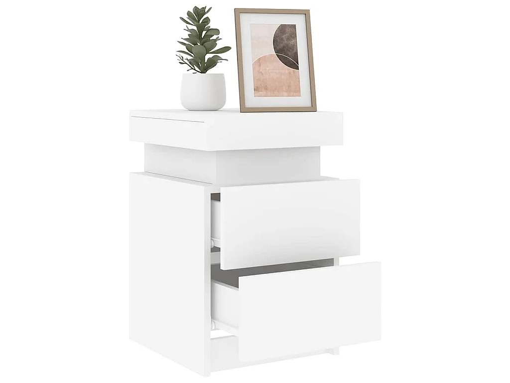 Table de chevet Étroite avec Éclairage LED blanc 35x39x55 cm