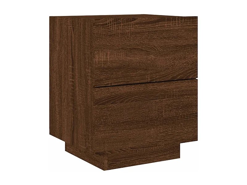 Table de chevet Étroite avec Éclairage LED chêne marron bois ingénierie