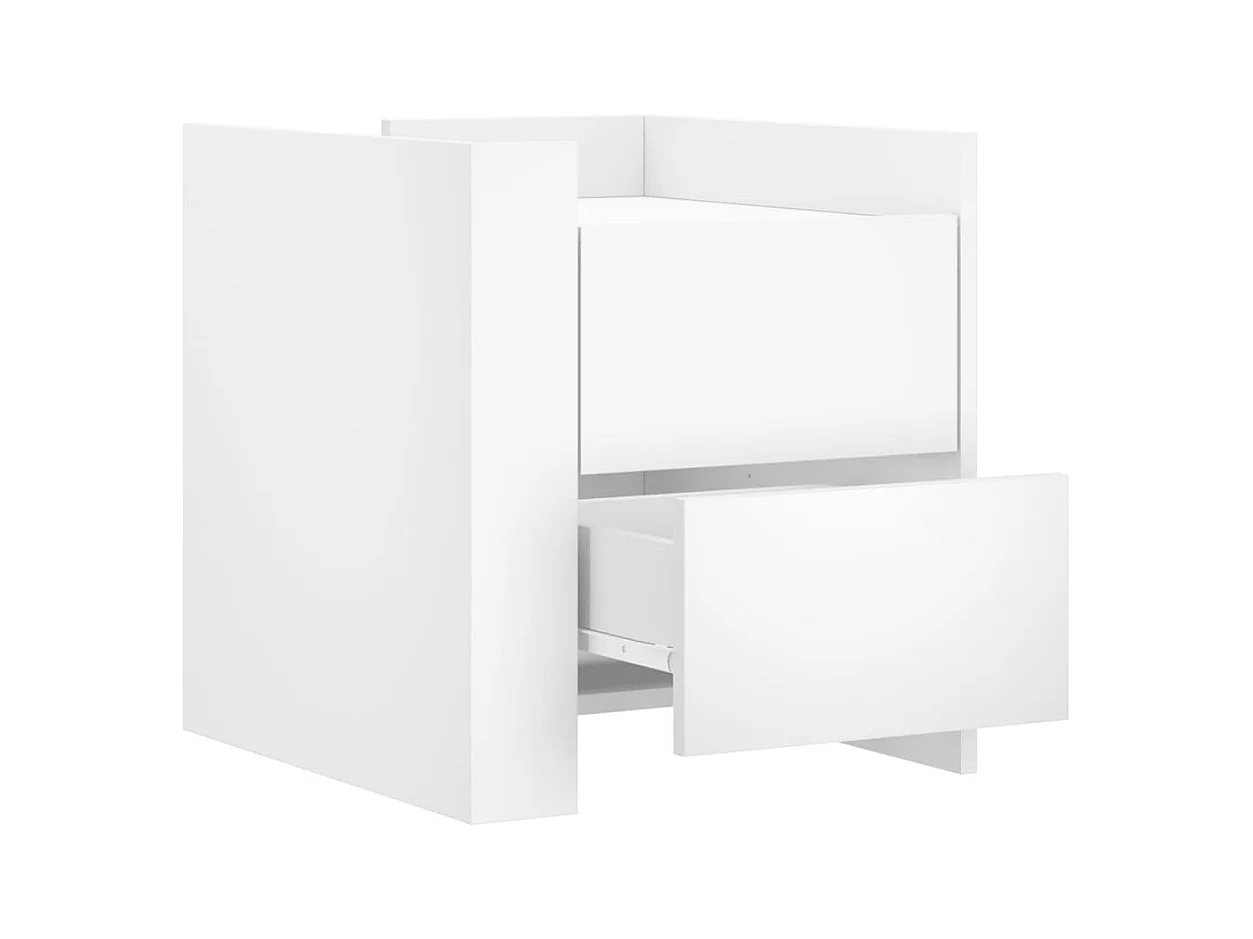 Table de chevet-Table d'appoint Compartiments ouverts blanc 45x50x50 cm bois d’ingénierie