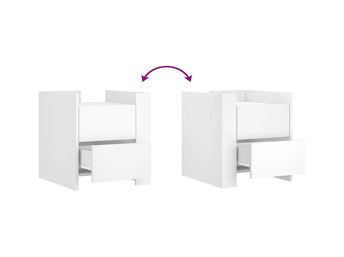 Table de chevet-Table d'appoint Compartiments ouverts blanc 45x50x50 cm bois d’ingénierie