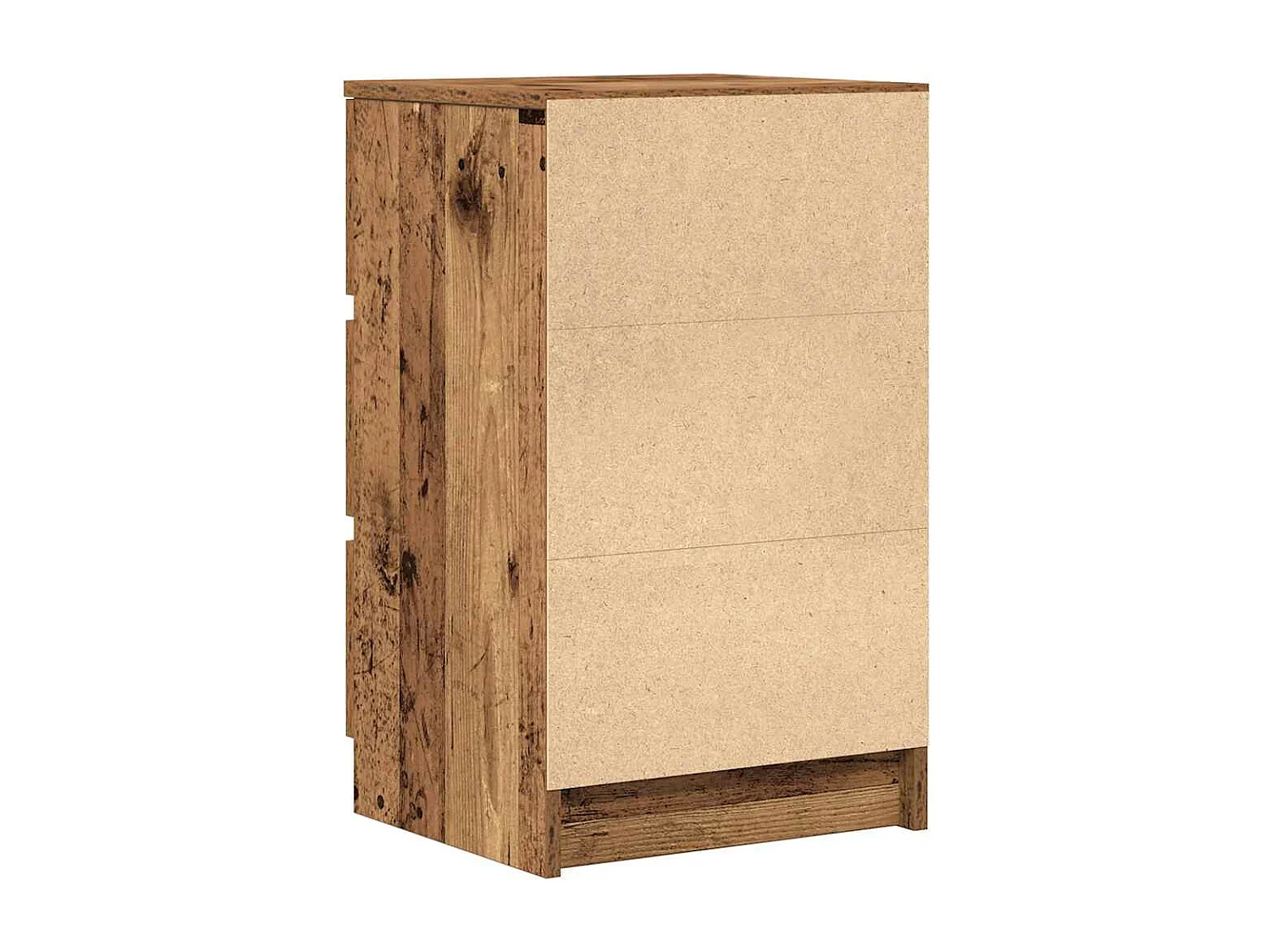 Mesilla de noche | Mesita de noche con 3 cajones madera vieja 39x35x65 cm
