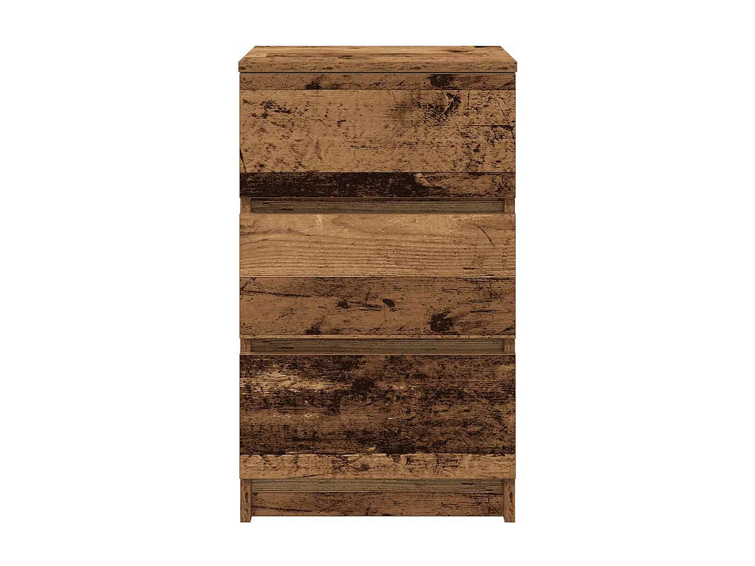 Nachttisch-Beistelltisch mit 3 Schubladen Altholz-Optik 39x35x65 cm SHL49107