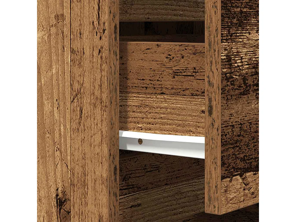 Nachttisch-Beistelltisch mit 3 Schubladen Altholz-Optik 39x35x65 cm SHL49107