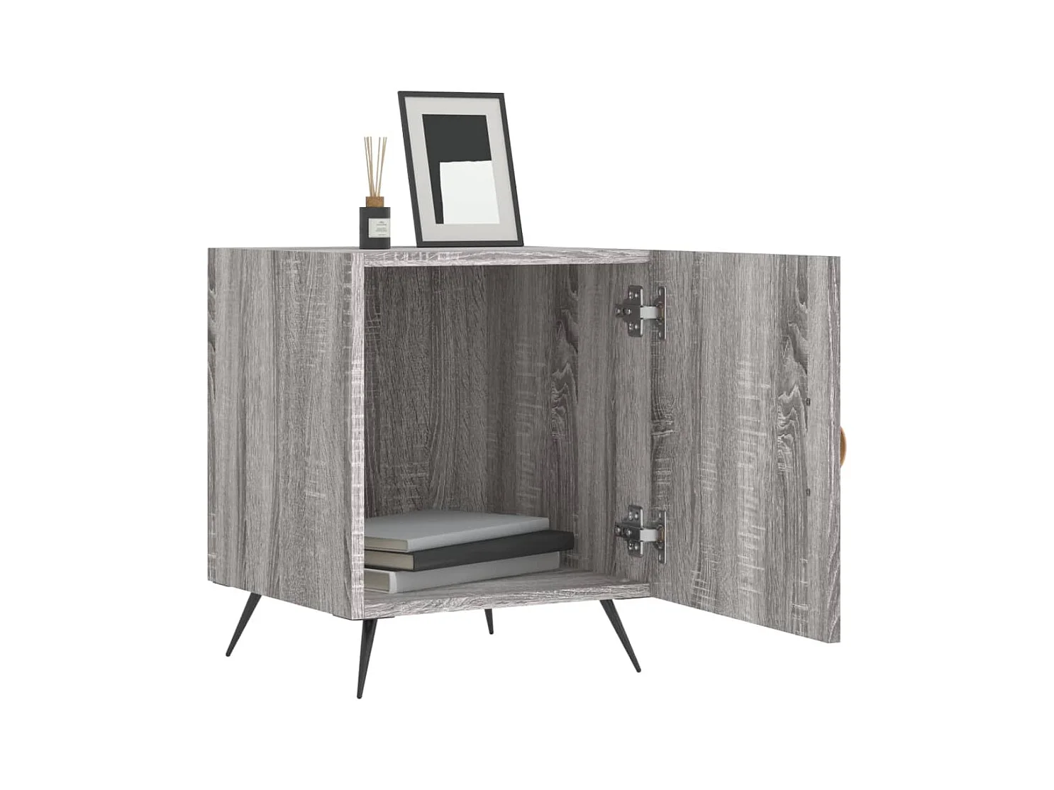 Mesitas de noche | Mesilla de noche 2 uds madera ingeniería gris Sonoma 40x40x50 cm