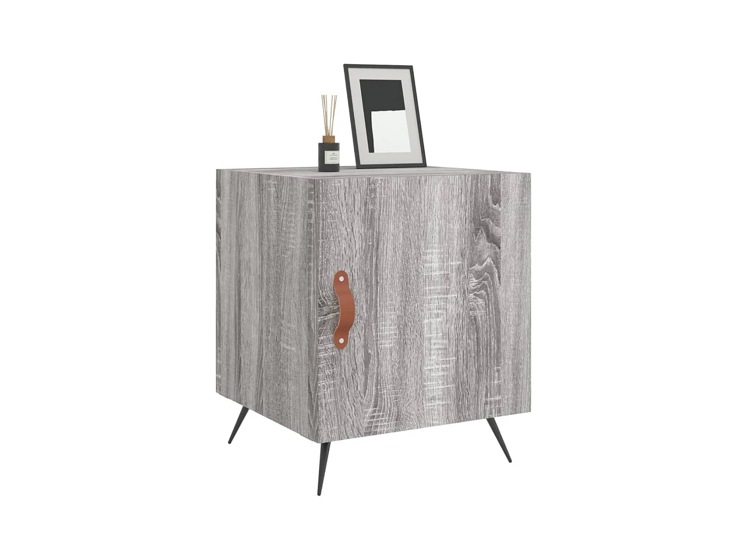 Mesitas de noche | Mesilla de noche 2 uds madera ingeniería gris Sonoma 40x40x50 cm