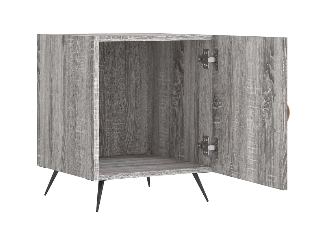 Mesitas de noche | Mesilla de noche 2 uds madera ingeniería gris Sonoma 40x40x50 cm