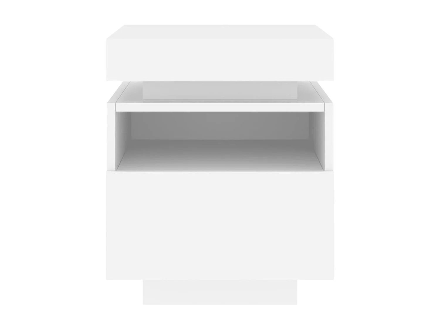 Nachttisch-Beistelltisch mit LED-Leuchten Weiß 40x39x48,5 cm SHL49774
