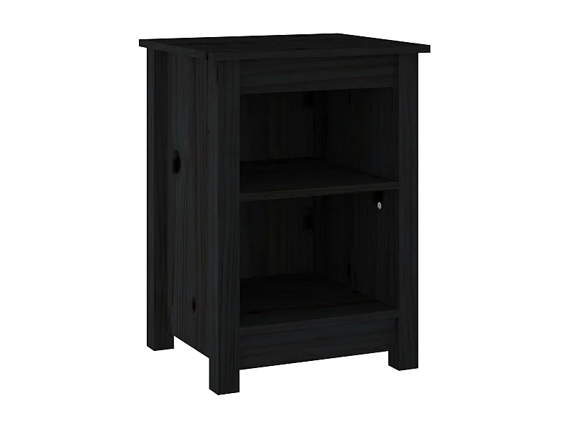Table de chevet-Table d'appoint-Table de nuit Noir 40x35x55 cm Bois de pin solide