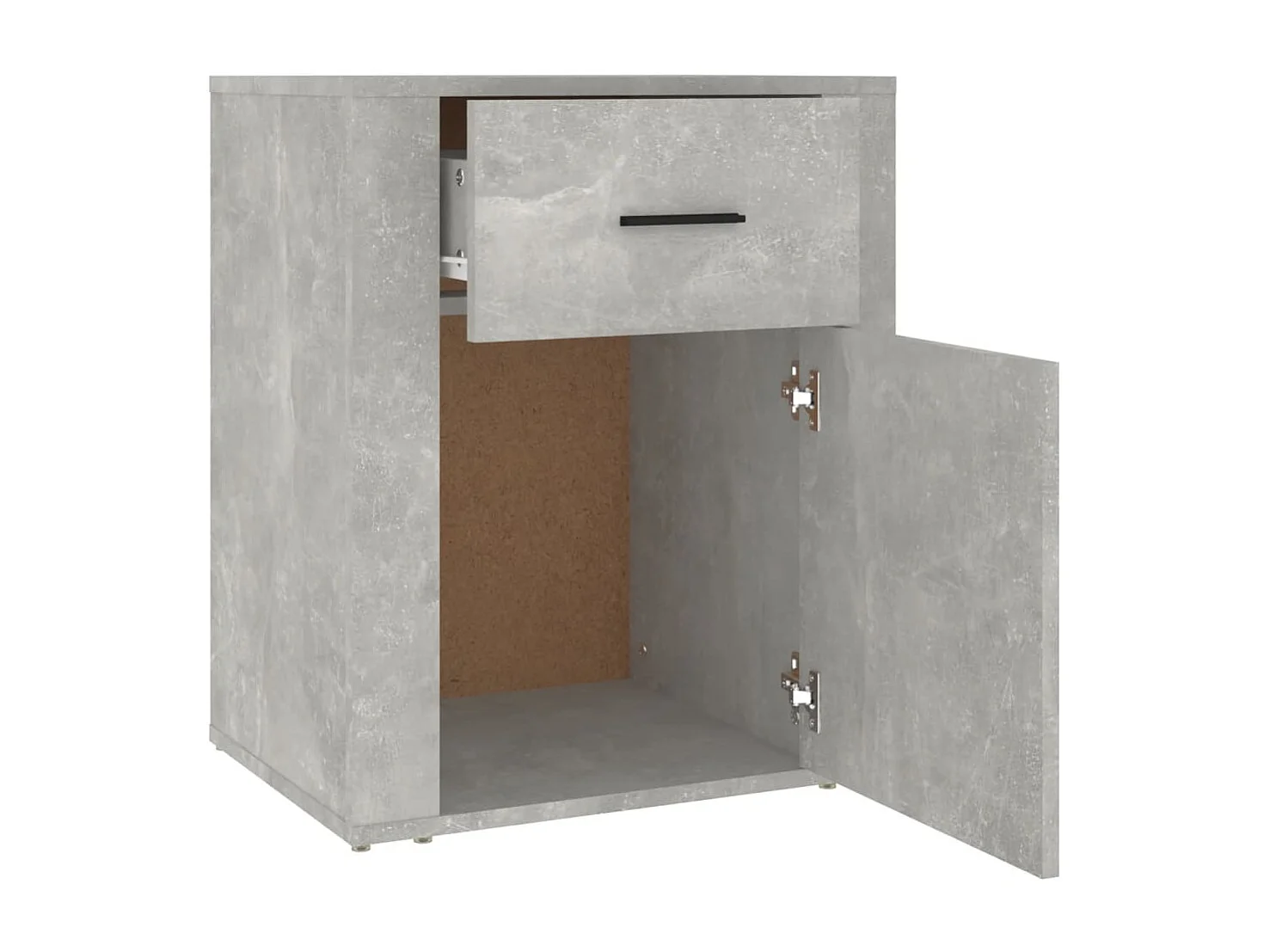 Mesita de noche | Mesilla de noche madera contrachapada gris hormigón 50x36x60 cm