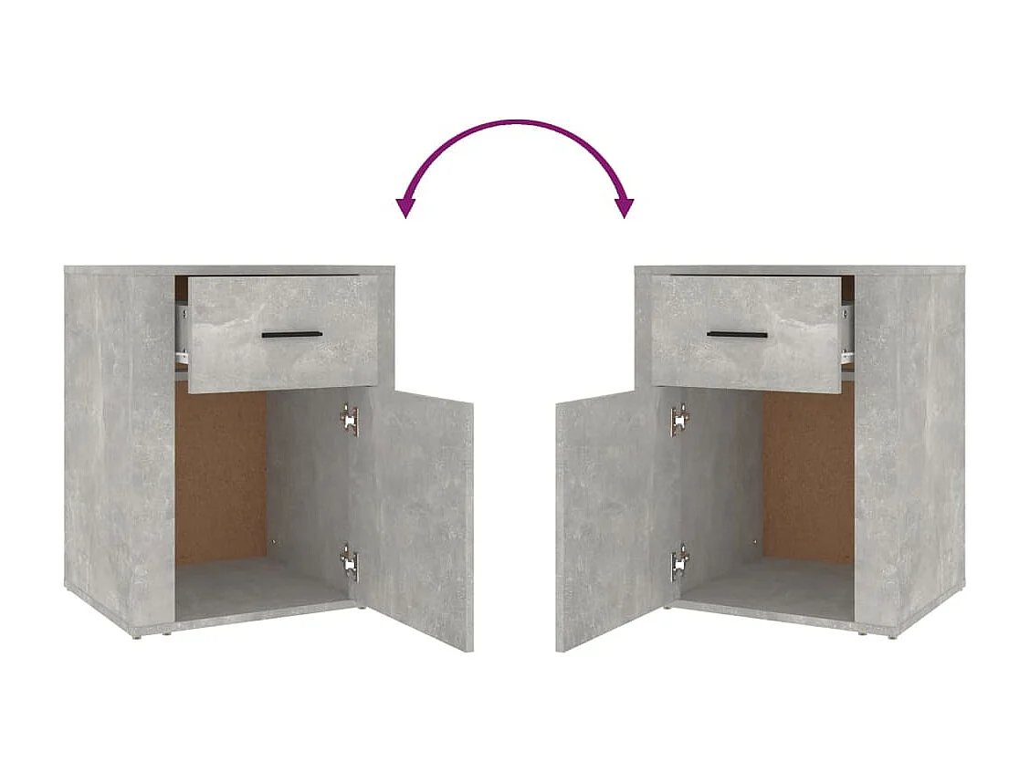 Nachttisch-Beistelltisch Betongrau 50x36x60 cm Holzwerkstoff SHL84332