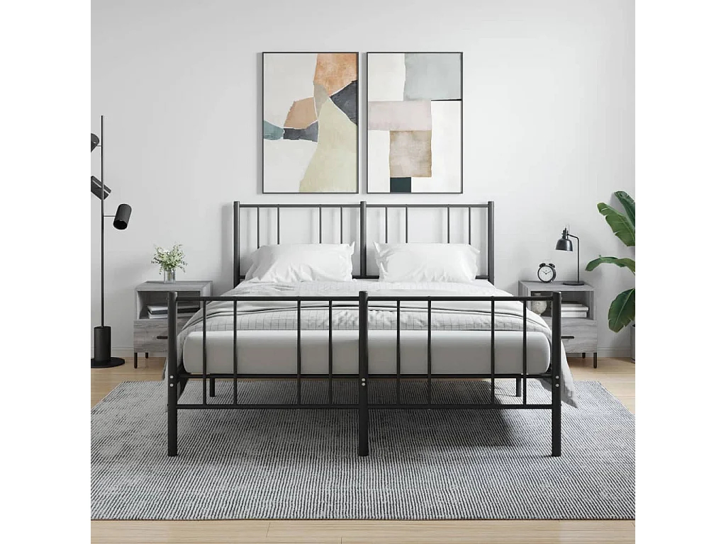 Mesitas de noche | Mesilla de noche 2 uds madera ingeniería gris Sonoma 40x35x47,5 cm