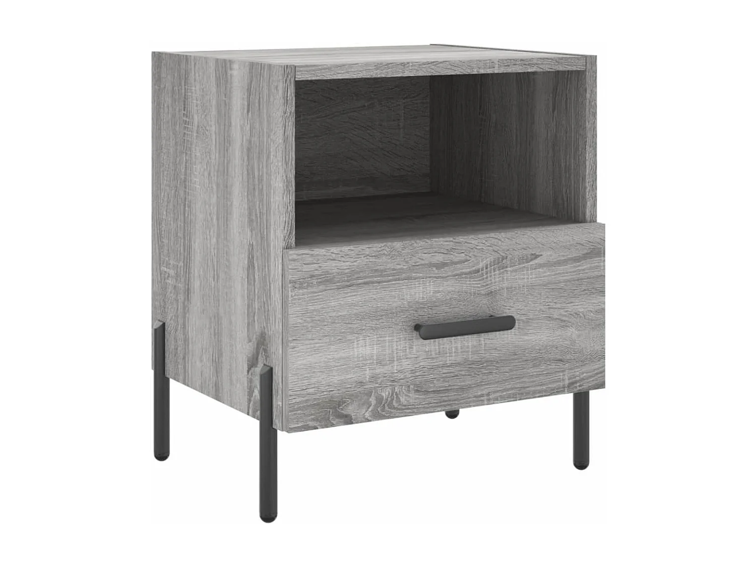 Mesitas de noche | Mesilla de noche 2 uds madera ingeniería gris Sonoma 40x35x47,5 cm