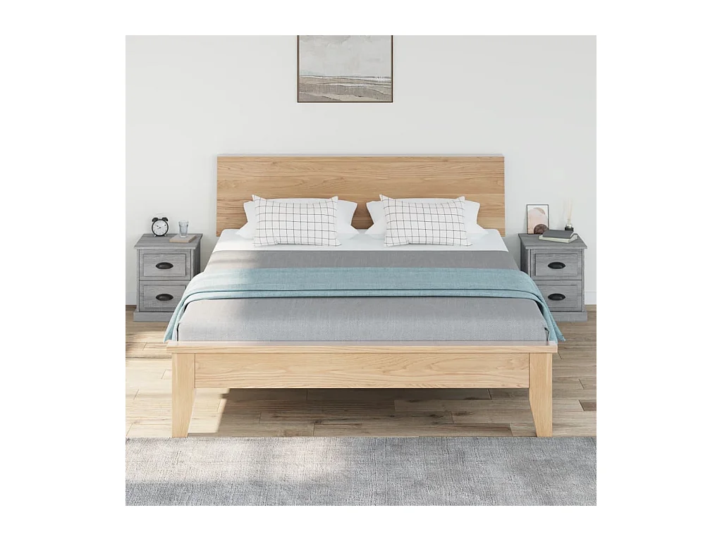 Mesitas de noche | Mesilla de noche 2 uds madera contrachapada gris 39x39x47,5 cm