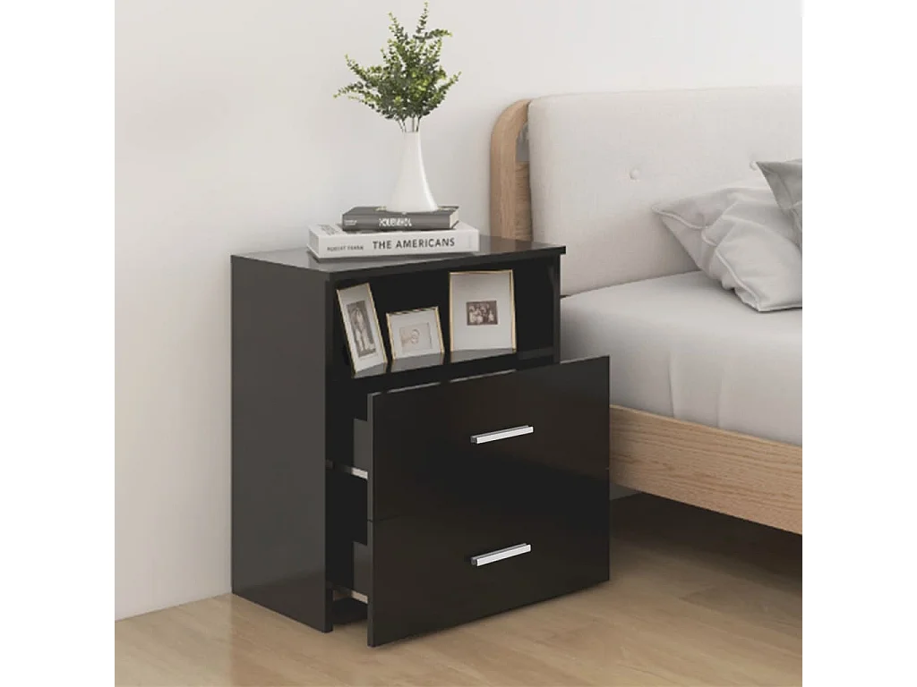 Table de chevet-Petite Table d'appoint-Table de nuit Noir 50x32x60 cm