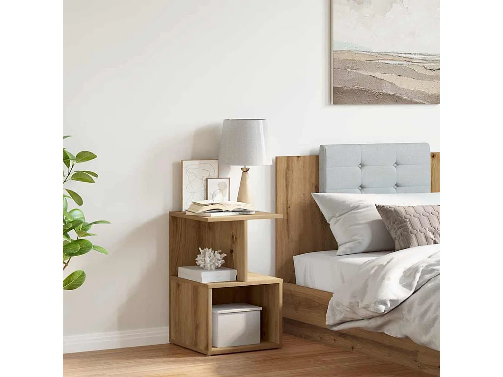 Nachttisch-Beistelltisch Artisan-Eiche 35x35x55 cm Holzwerkstoff SHL71433