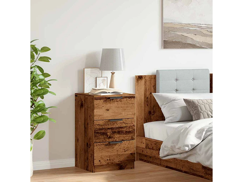 Nachttisch-Beistelltisch Altholz-Optik 40x36x65 cm Holzwerkstoff SHL28640