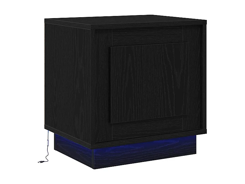Mesita de Noche | Armario de Noche Negro 44x34.5x45 cm Madera contrachapada