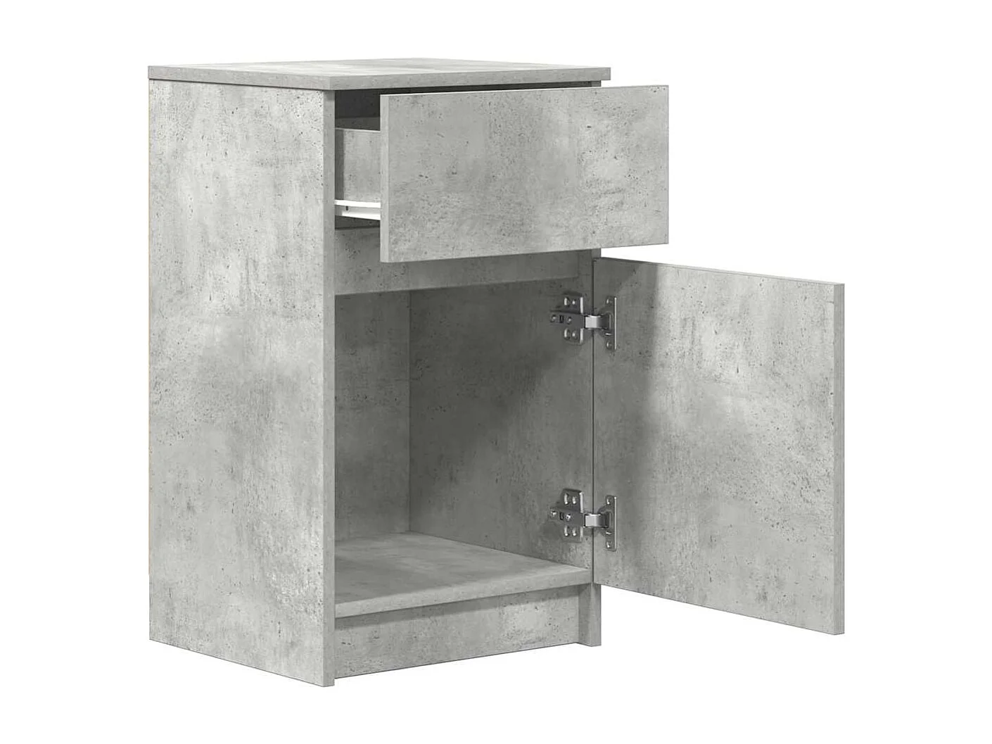 Mesilla de noche | Mesita de noche gris hormigón 39x35x65 cm madera de ingeniería