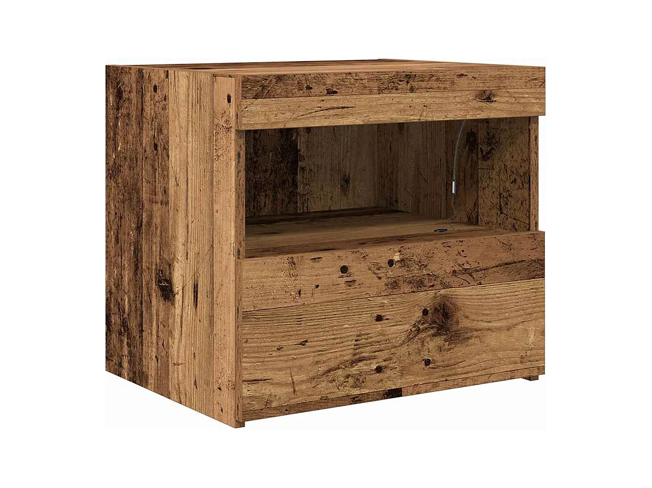Mesita de Noche | Mesa auxiliar con cajón 2 uds. Madera vieja 50x40x45 cm