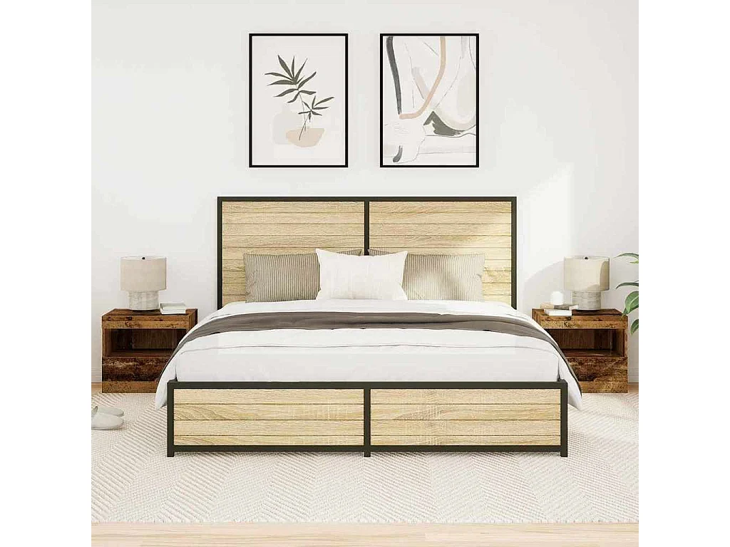 Mesita de Noche | Mesa auxiliar con cajón 2 uds. Madera vieja 50x40x45 cm