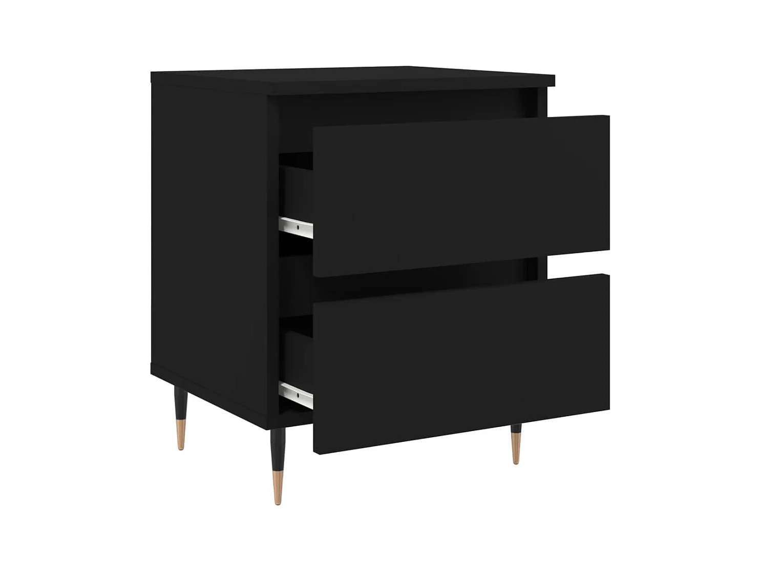 Mesita de noche | Mesilla de noche madera de ingeniería negro 40x35x50 cm