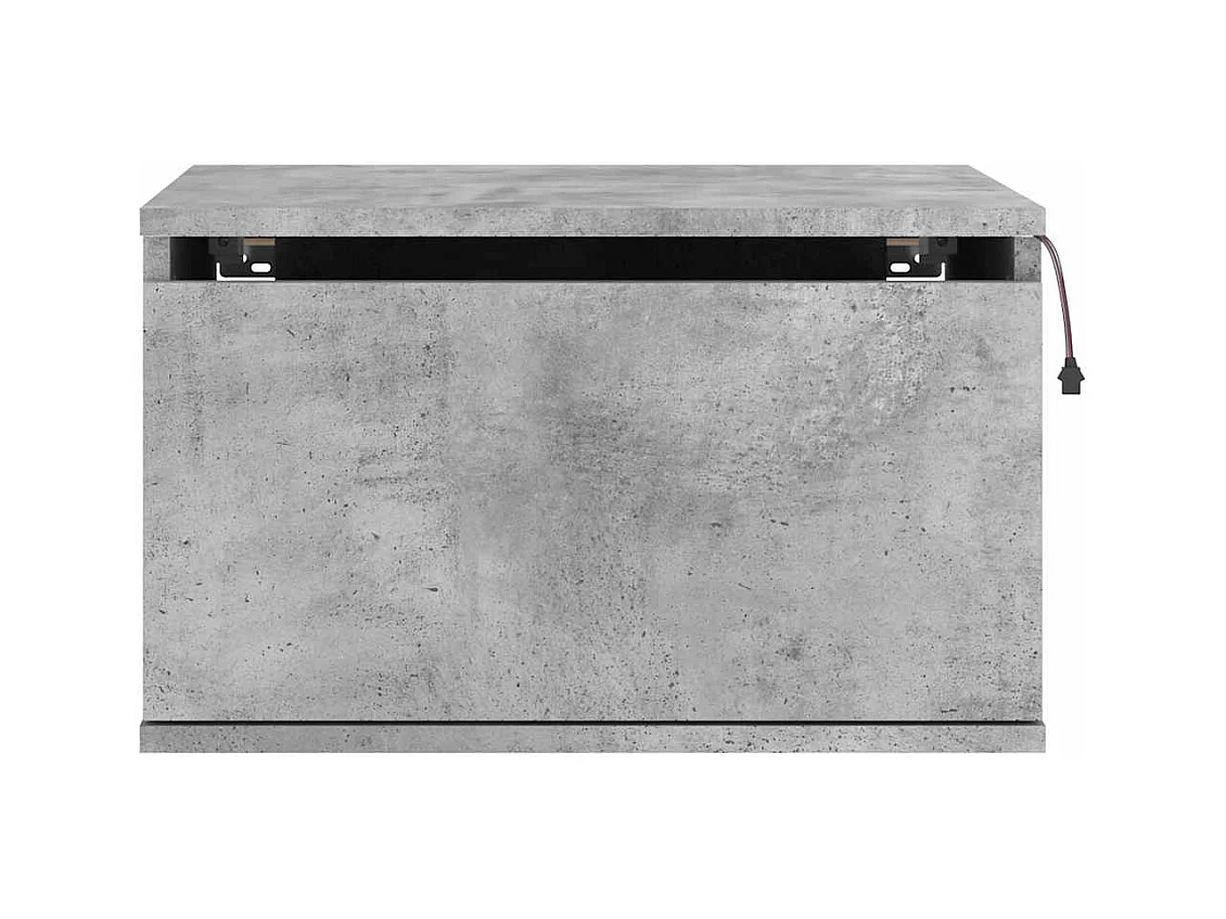 Mesitas de noche | Mesilla de noche de pared con luces LED 2 uds gris hormigón