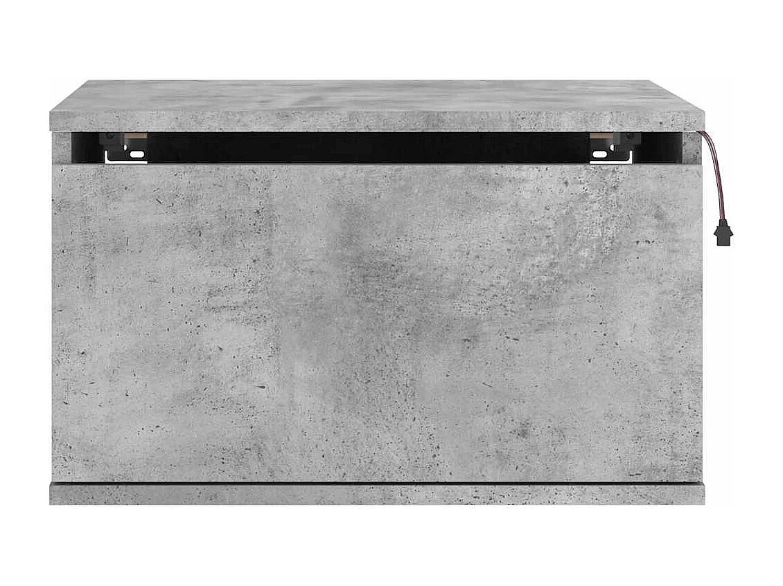 Mesitas de noche | Mesilla de noche de pared con luces LED 2 uds gris hormigón