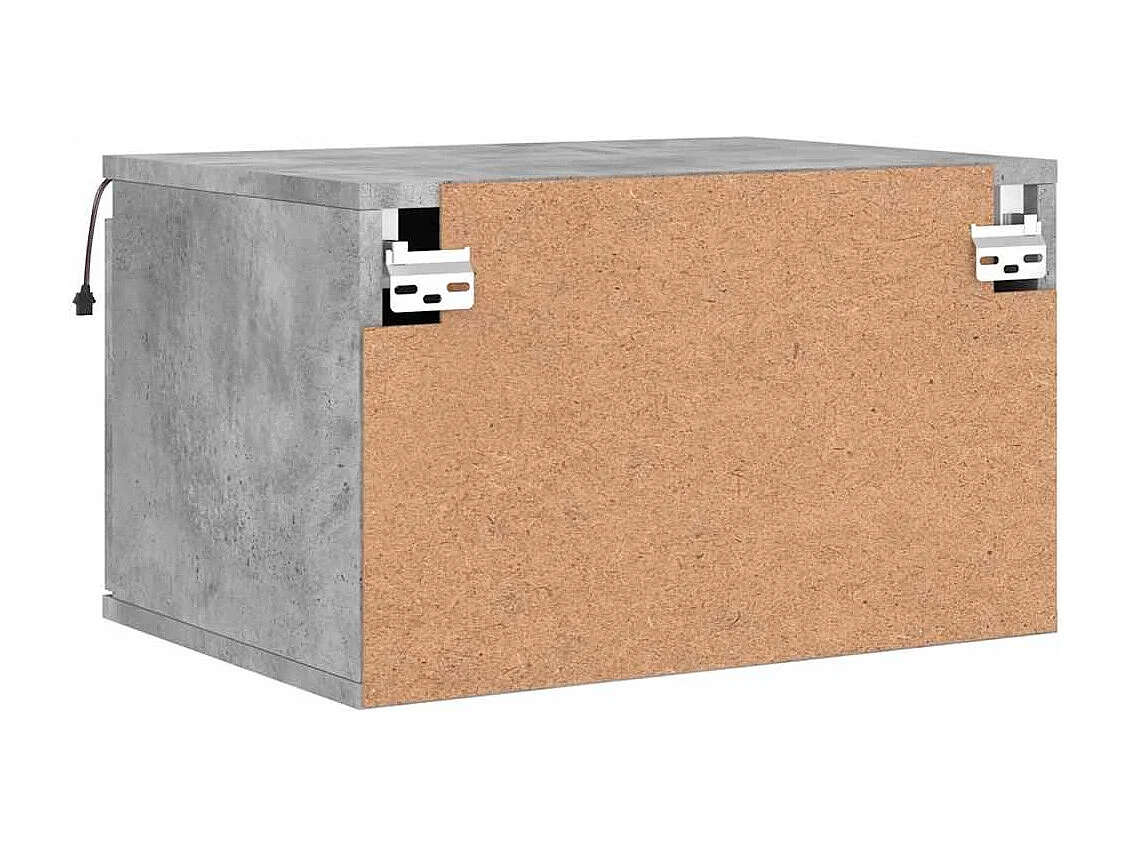 Mesitas de noche | Mesilla de noche de pared con luces LED 2 uds gris hormigón