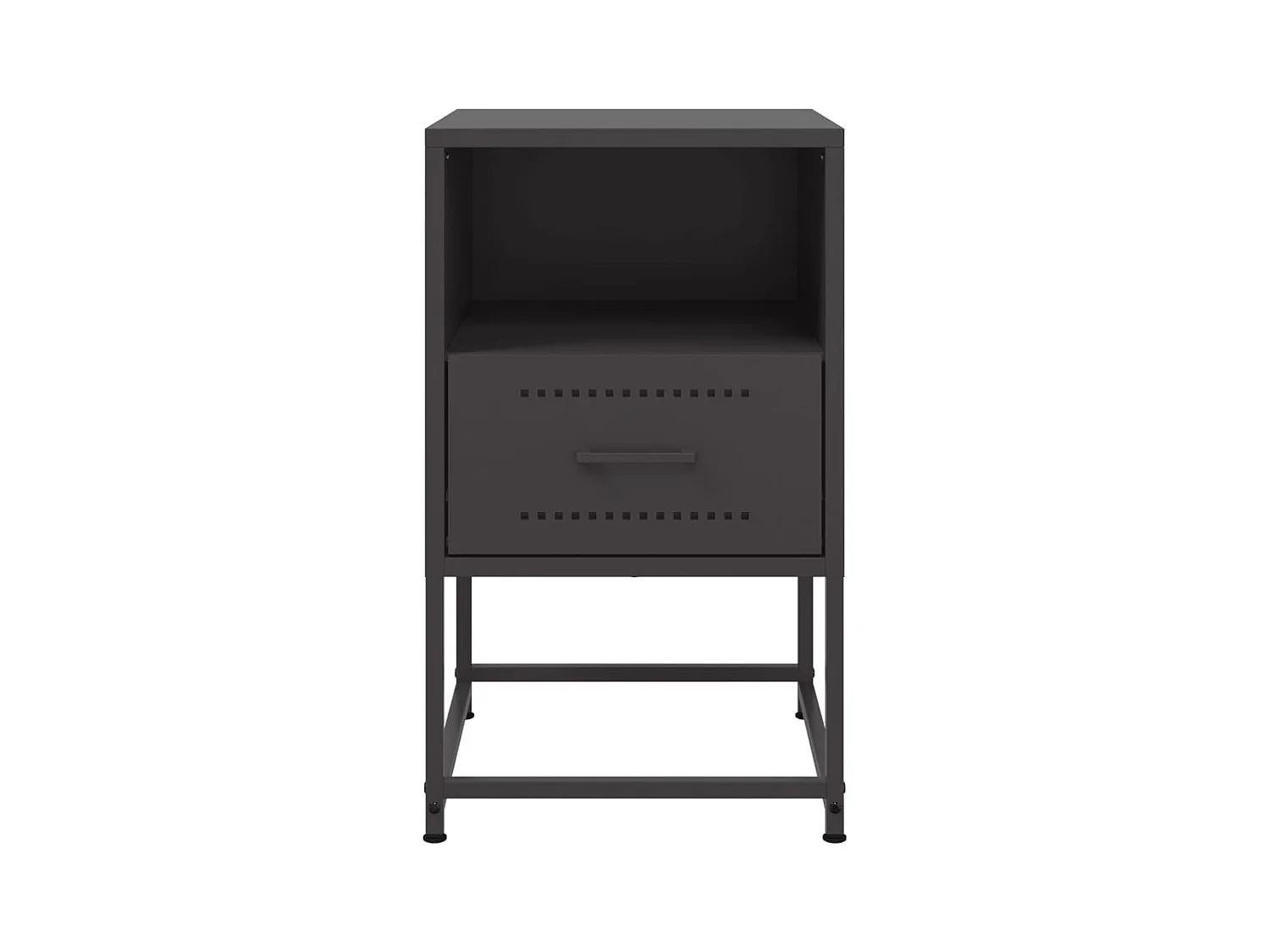 Mesitas de noche | Mesilla de noche 2 uds acero negra 36x39x60,5 cm