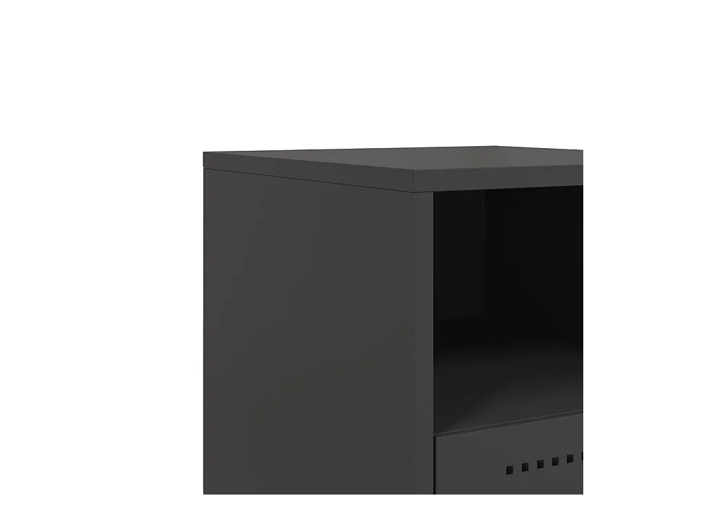 Mesitas de noche | Mesilla de noche 2 uds acero negra 36x39x60,5 cm