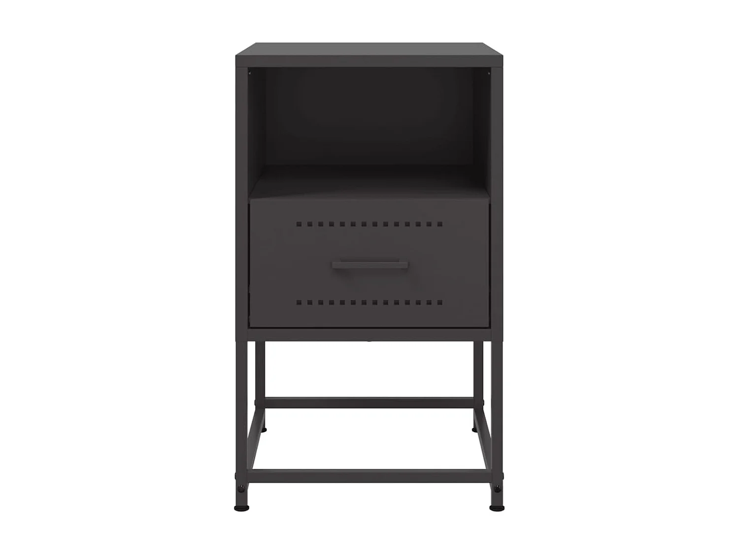 Nachttisch 2er Set-Beistelltisch-Nachttischkommode Schwarz 36x39x60,5 cm Stahl SHL12881