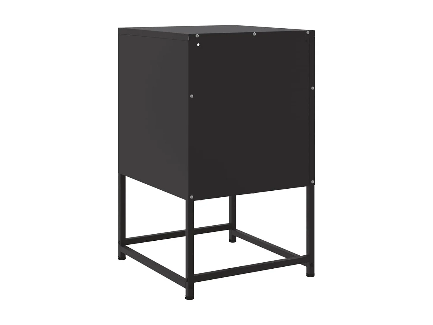 Nachttisch 2er Set-Beistelltisch-Nachttischkommode Schwarz 36x39x60,5 cm Stahl SHL12881