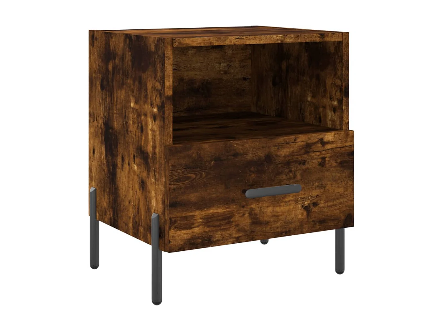 Mesita de noche | Mesilla de noche 2 uds. madera ingeniería roble ahumado 40x35x47,5cm