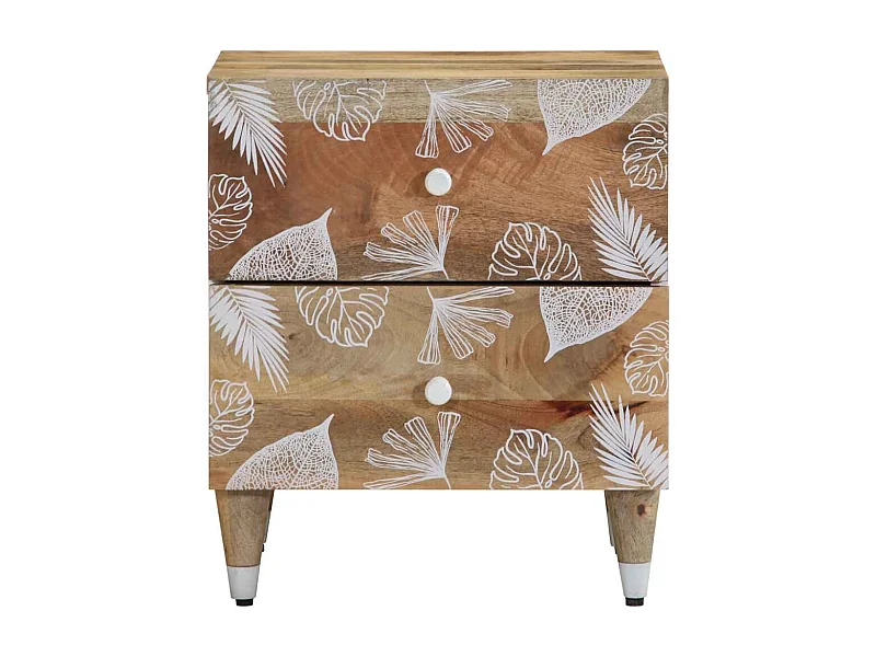 Mesita de noche | Mesilla de noche de madera maciza de mango 40x33,5x46 cm