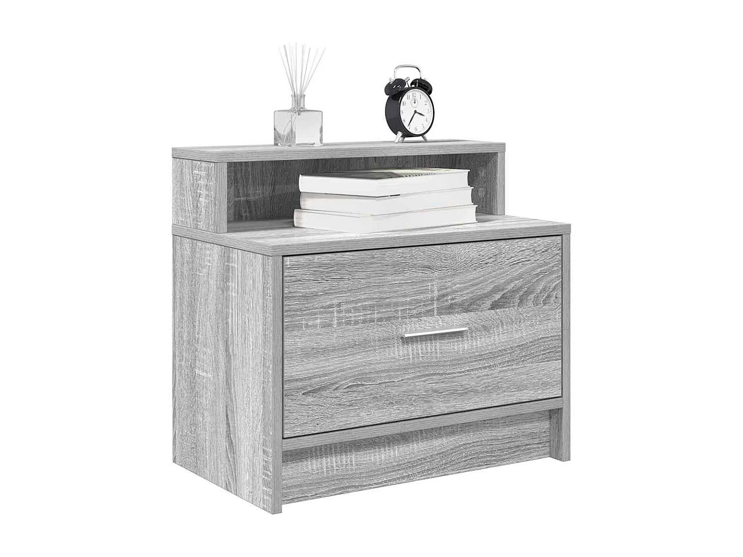 Mesillas de noche | Mesita de noche con cajón 2 uds gris sonoma 51x31x47 cm