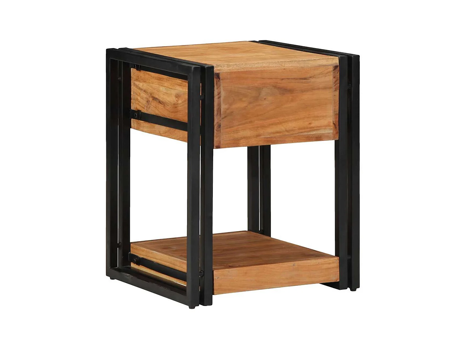 Mesita de Noche | Armario de Noche Marrón 40x40x50 cm madera maciza de acacia