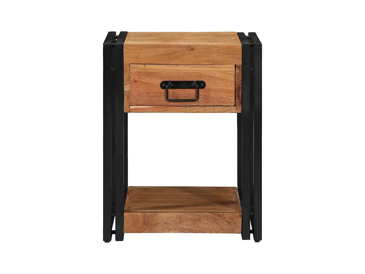 Mesita de Noche | Armario de Noche Marrón 40x40x50 cm madera maciza de acacia