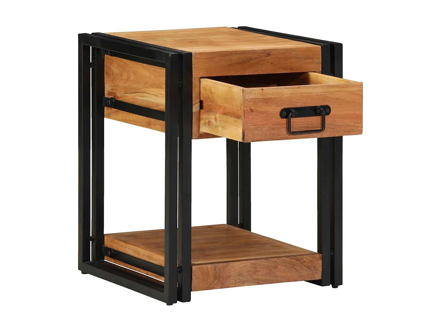 Nachttisch-Beistelltisch Braun 40 x 40 x 50 cm Massivholz Akazie SHL48310