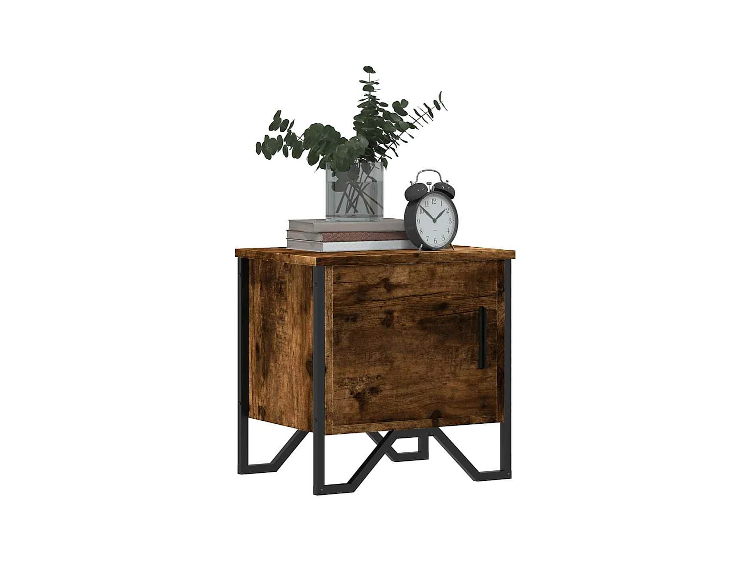 Mesitas de noche | Mesilla de noche 2 uds madera ingeniería roble ahumado 40x30x40 cm