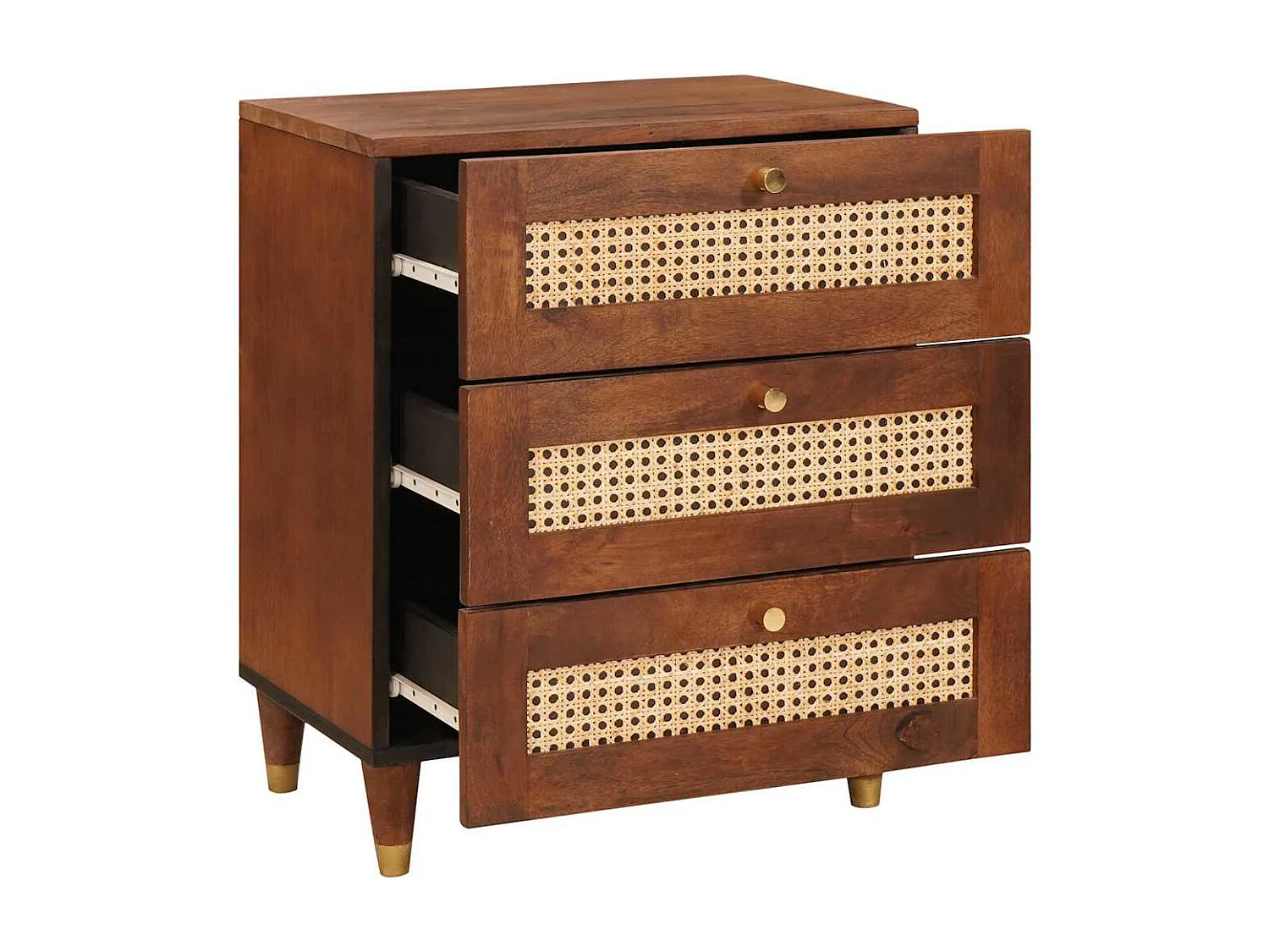 Nachttisch-Beistelltisch Braun 50 x 33 x 60 cm Massivholz Mango SHL11050