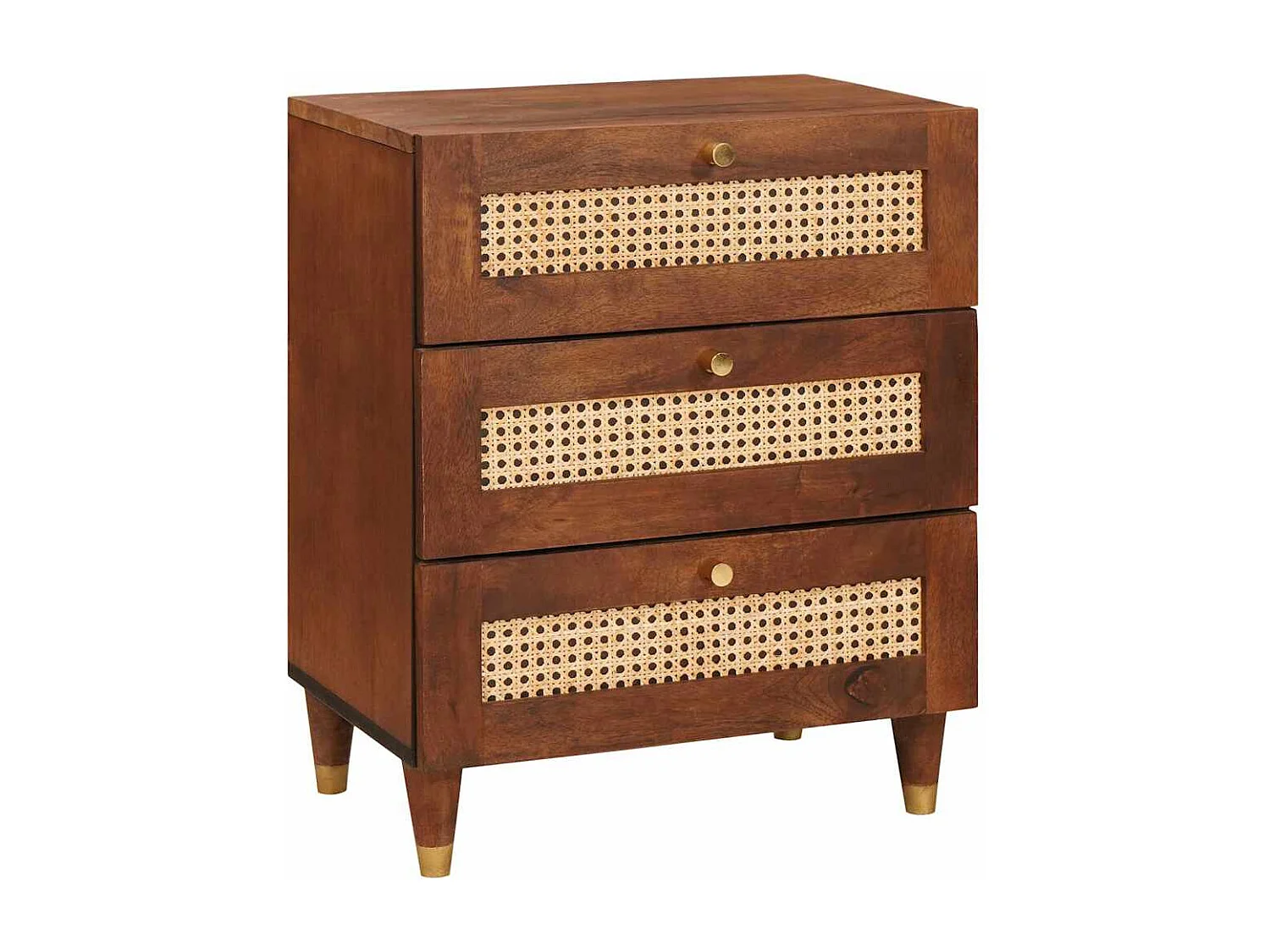 Nachttisch-Beistelltisch Braun 50 x 33 x 60 cm Massivholz Mango SHL11050