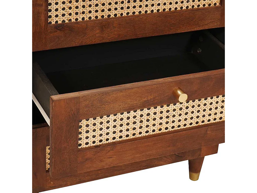 Nachttisch-Beistelltisch Braun 50 x 33 x 60 cm Massivholz Mango SHL11050