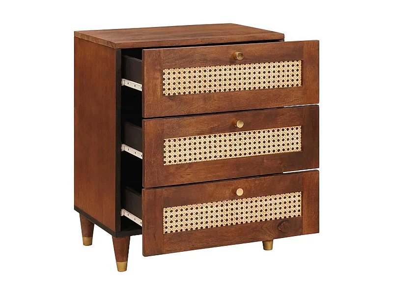 Table de chevet-Table d'appoint-Table de nuit Marron 50x33x60 cm